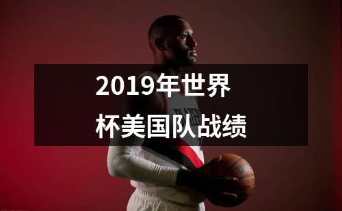 2019年世界杯美国队战绩